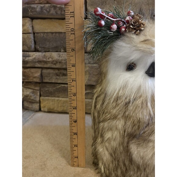 Fluffy Brown Owl Berry Christmas Tree Topper Figurine Table Decoration Harry Pot - Picture 6 of 6